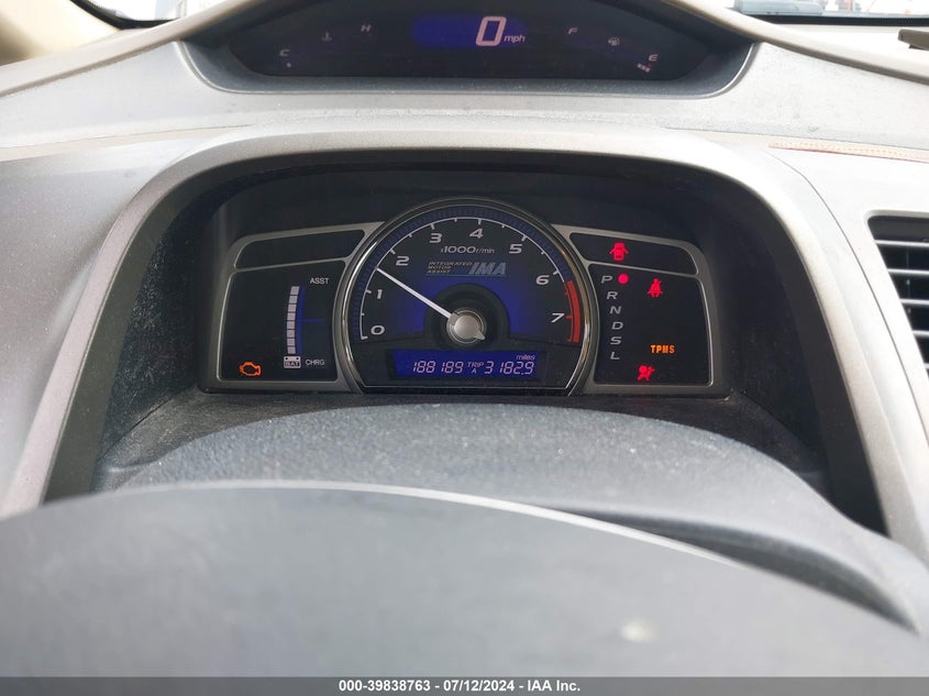 2008 Honda Civic Hybrid Hybrid VIN: JHMFA36228S010206 Lot: 39838763