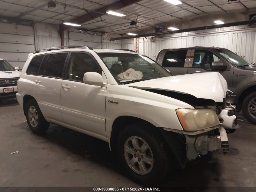 2001 Toyota Highlander V6 VIN: JTEGF21A110007133 Lot: 39838855