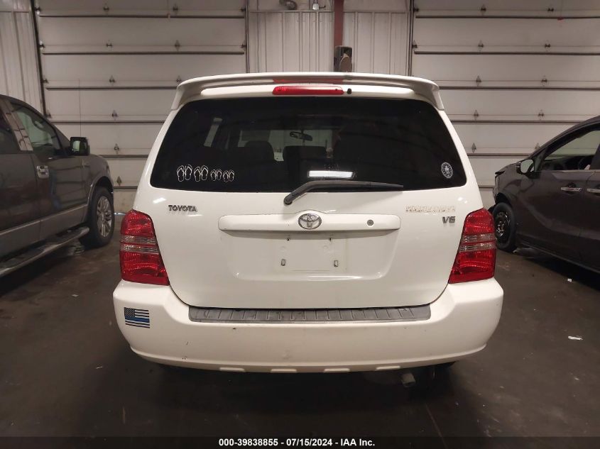 2001 Toyota Highlander V6 VIN: JTEGF21A110007133 Lot: 39838855