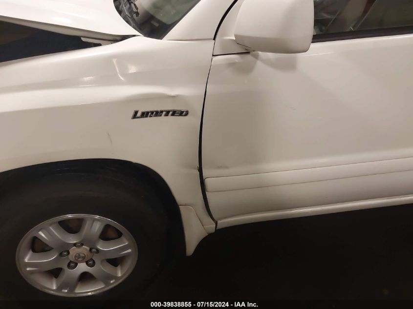 2001 Toyota Highlander V6 VIN: JTEGF21A110007133 Lot: 39838855