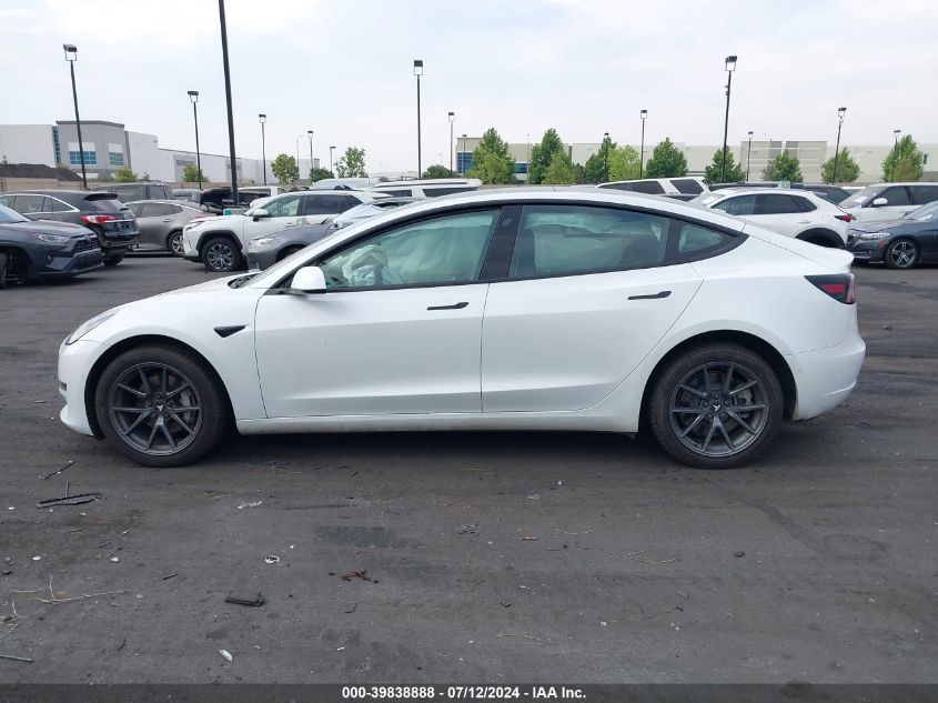 2022 Tesla Model 3 Rear-Wheel Drive VIN: 5YJ3E1EA0NF333166 Lot: 39838888