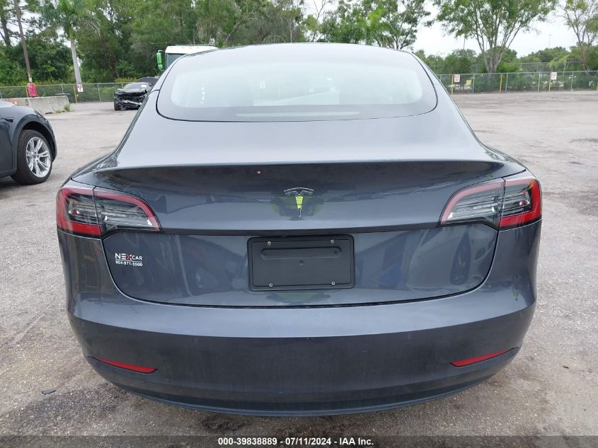 2021 Tesla Model 3 Standard Range Plus Rear-Wheel Drive VIN: 5YJ3E1EA4MF043818 Lot: 39838889