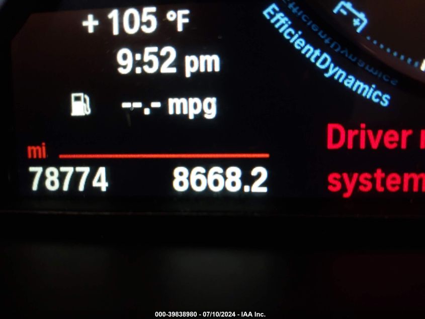 2014 BMW 328I VIN: WBA3A5G59ENP31543 Lot: 39838980