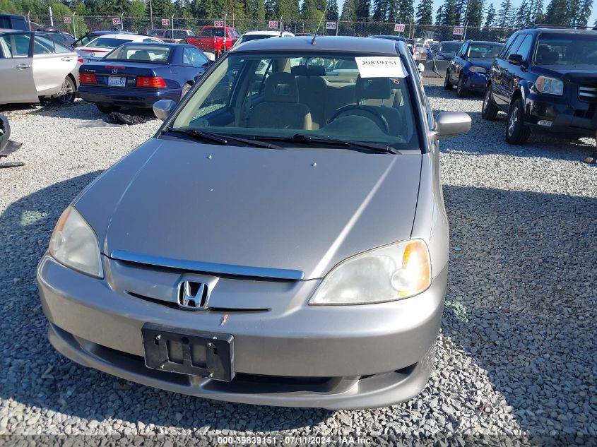 2003 Honda Civic Hybrid VIN: JHMES95633S025841 Lot: 39839151