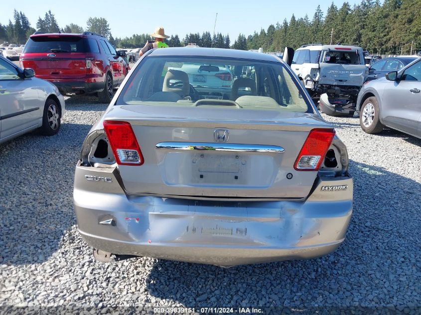 2003 Honda Civic Hybrid VIN: JHMES95633S025841 Lot: 39839151