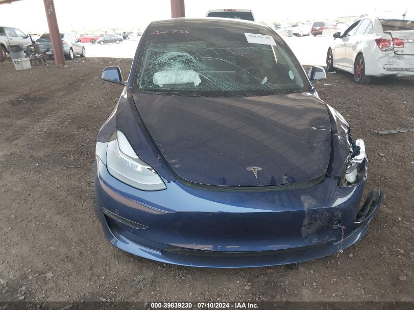 2021 Tesla Model 3 Standard Range Plus Rear-Wheel Drive VIN: 5YJ3E1EA4MF021723 Lot: 39839230