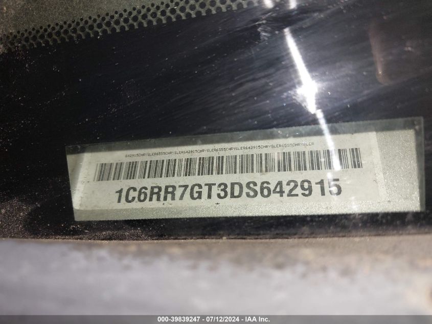 2013 Ram 1500 Slt VIN: 1C6RR7GT3DS642915 Lot: 39839247