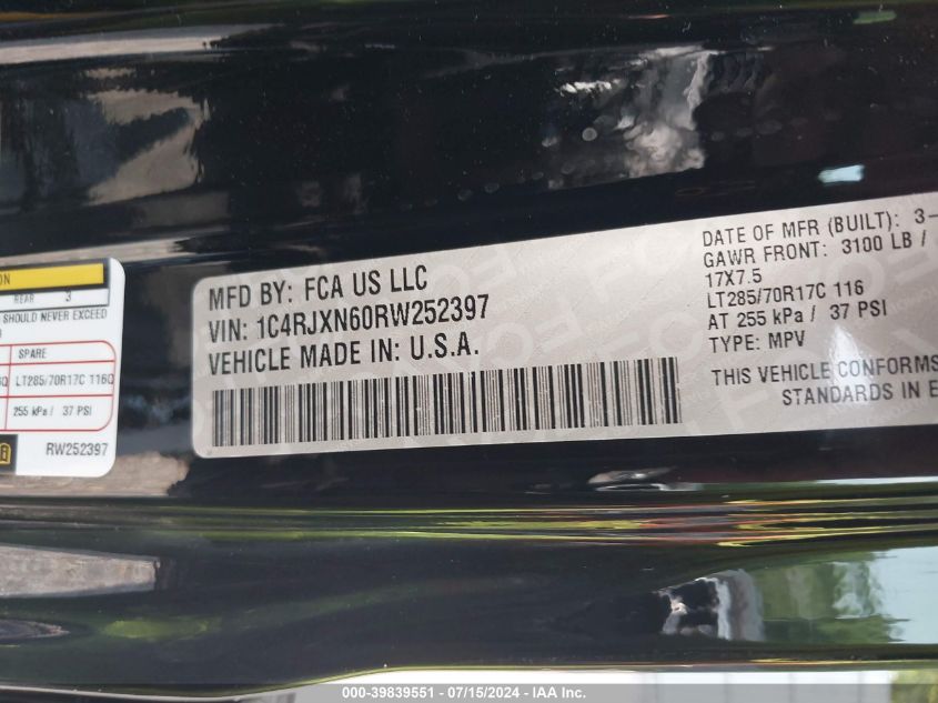 2024 Jeep Wrangler 4Xe Willys VIN: 1C4RJXN60RW252397 Lot: 39839551