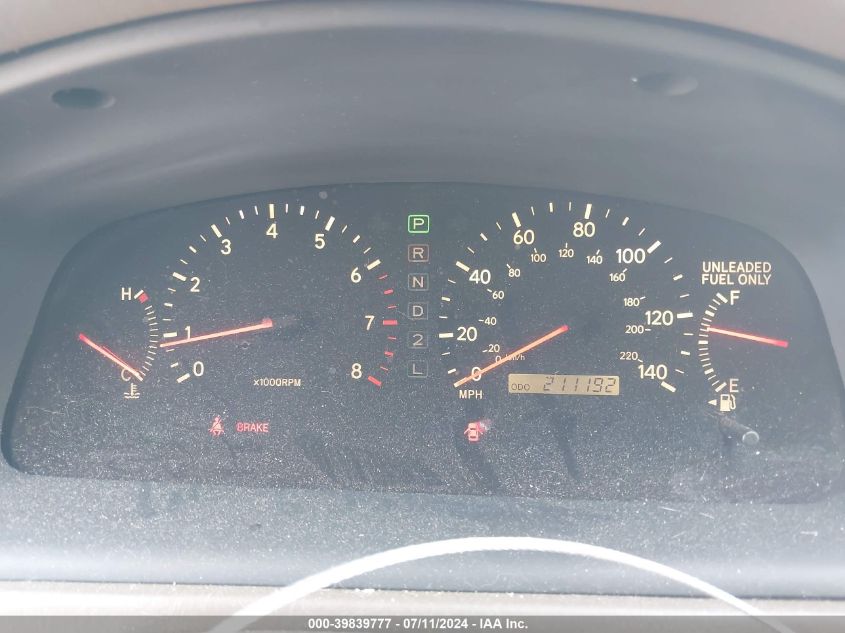 2000 Lexus Es 300 VIN: JT8BF28G7Y5098543 Lot: 39839777