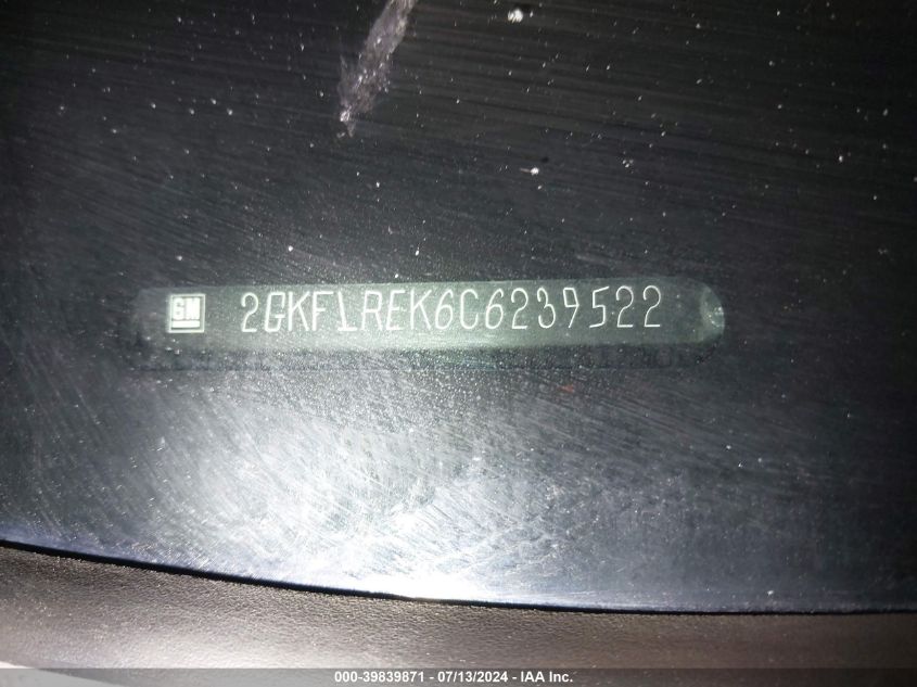 2012 GMC Terrain Sle-1 VIN: 2GKFLREK6C6239522 Lot: 39839871