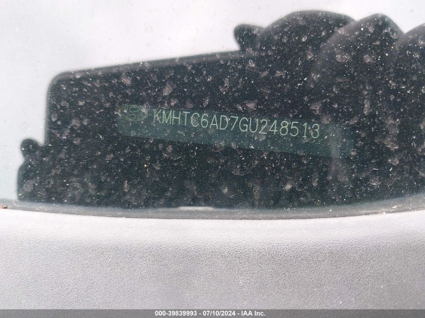 2016 Hyundai Veloster VIN: KMHTC6AD7GU248513 Lot: 39839993