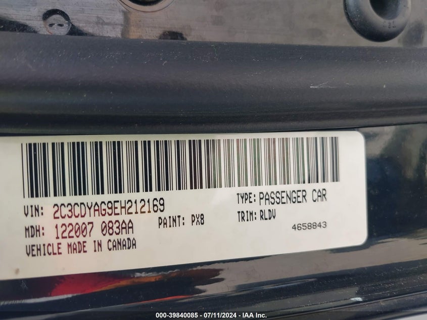 2014 Dodge Challenger Rallye Redline VIN: 2C3CDYAG9EH212169 Lot: 39840085