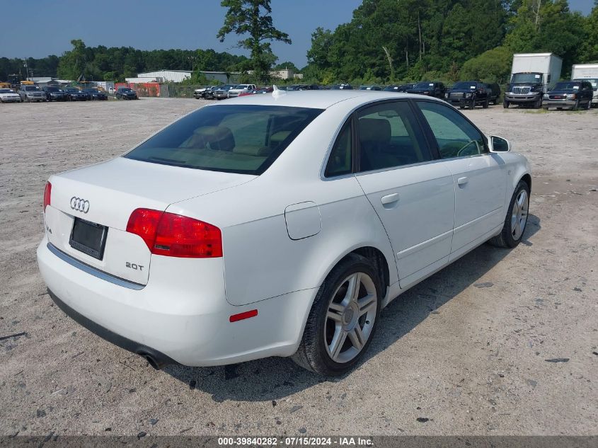 2007 Audi A4 2.0T VIN: WAUAF78EX7A106002 Lot: 39840282