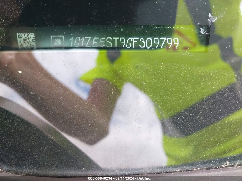 2016 Chevrolet Malibu 1Lt VIN: 1G1ZE5ST9GF309799 Lot: 39840294