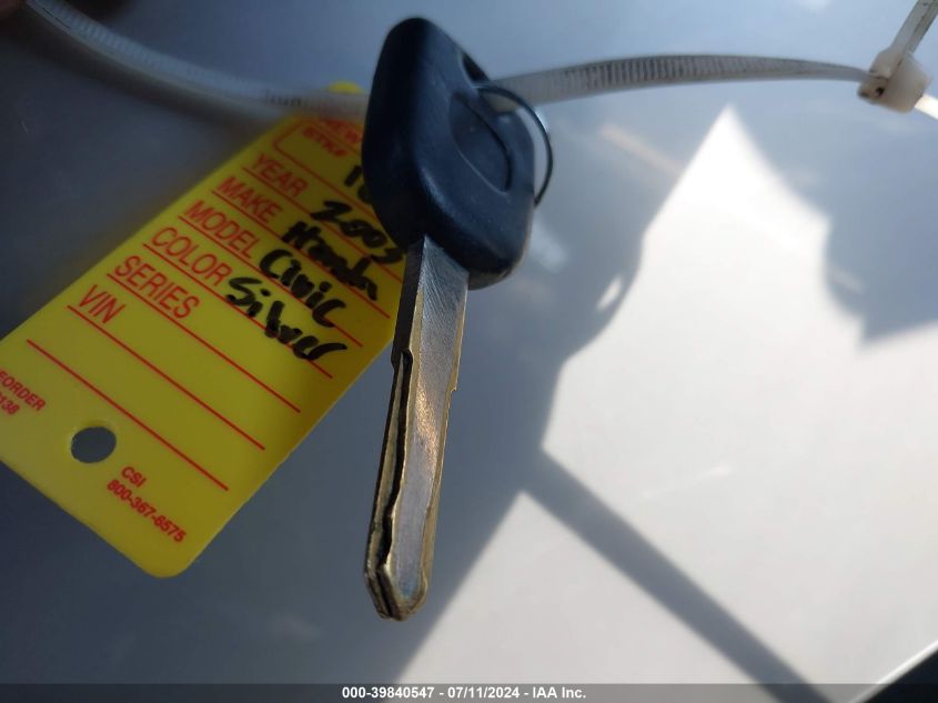 2003 Honda Civic Ex VIN: 2HGES26783H557319 Lot: 39840547