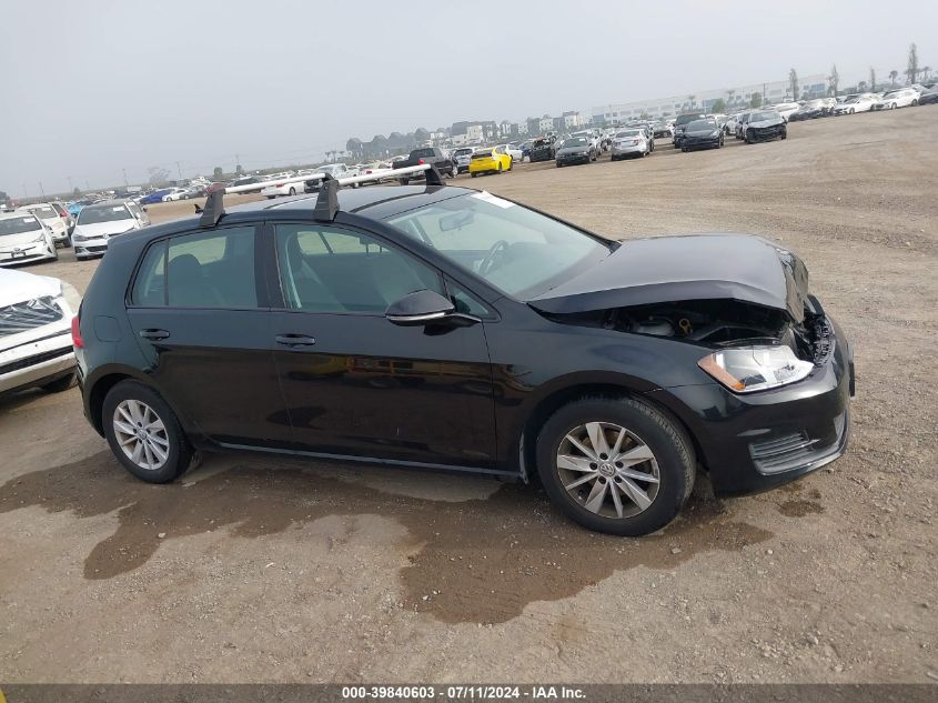 2016 Volkswagen Golf Tsi S 4-Door VIN: 3VW217AU1GM031598 Lot: 39840603