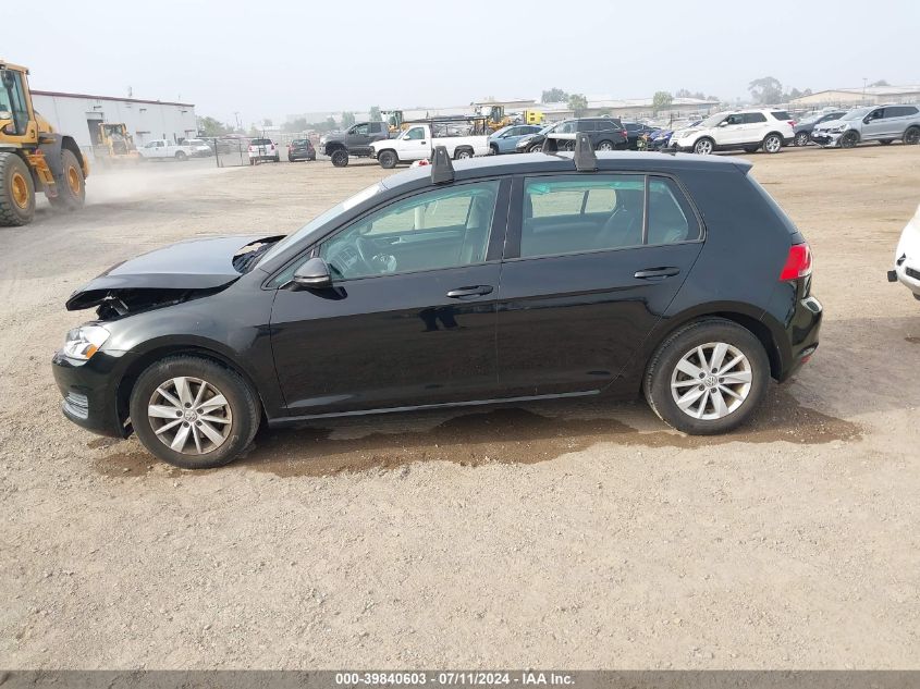 2016 Volkswagen Golf Tsi S 4-Door VIN: 3VW217AU1GM031598 Lot: 39840603