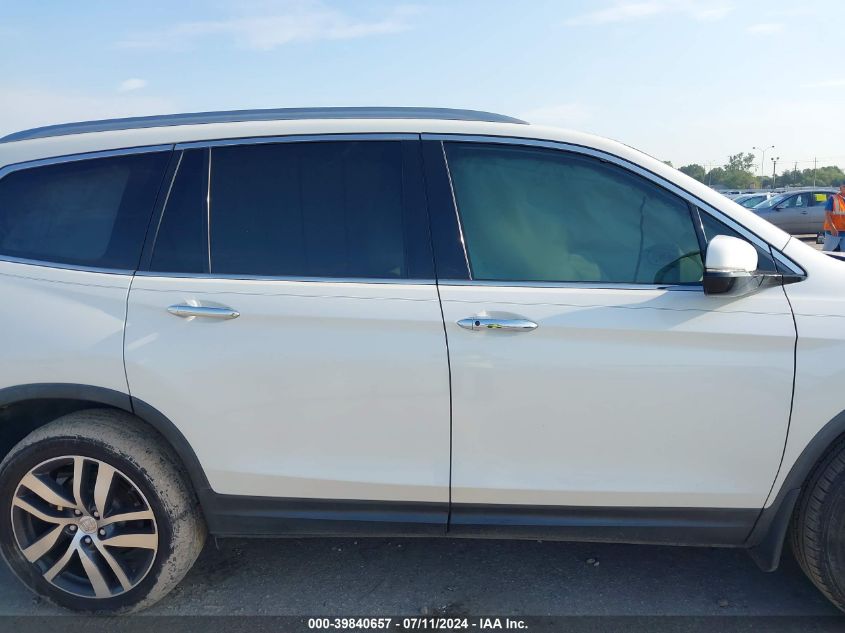 2017 Honda Pilot Elite VIN: 5FNYF6H08HB060372 Lot: 39840657