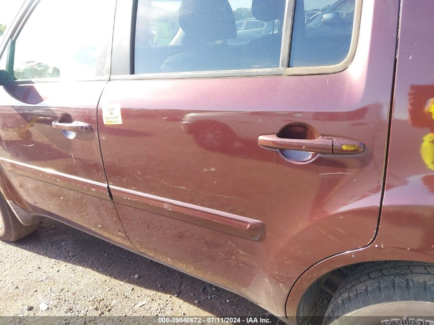 2011 Honda Pilot Ex VIN: 5FNYF3H46BB009168 Lot: 39840672