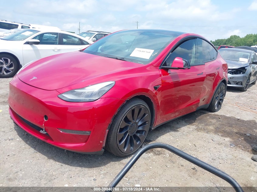 VIN 7SAYGDEF4NF327130 2022 TESLA MODEL Y PERFORMANCE DUAL MOTOR ALL-WHEEL DRIVE
