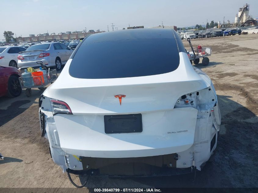 2022 Tesla Model Y Long Range Dual Motor All-Wheel Drive VIN: 7SAYGDEE7NF459483 Lot: 39840799