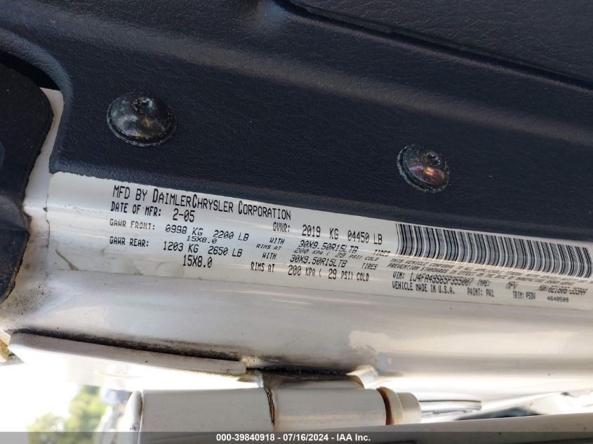 2005 Jeep Wrangler Sport VIN: 1J4FA49S65P355007 Lot: 39840918