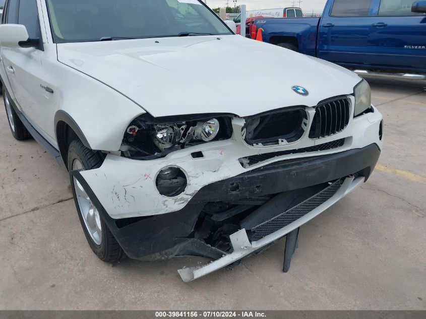 2007 BMW X3 3.0Si VIN: WBXPC93417WF14283 Lot: 39841156