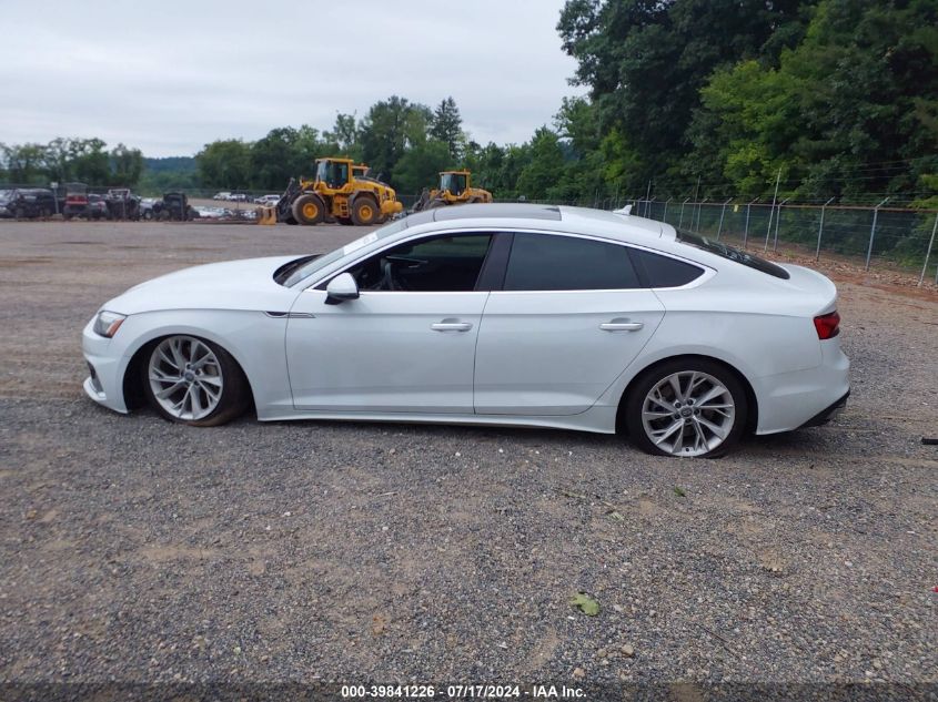 2020 Audi A5 Sportback Premium Plus 45 Tfsi Quattro S Tronic VIN: WAUCNCF59LA018284 Lot: 39841226