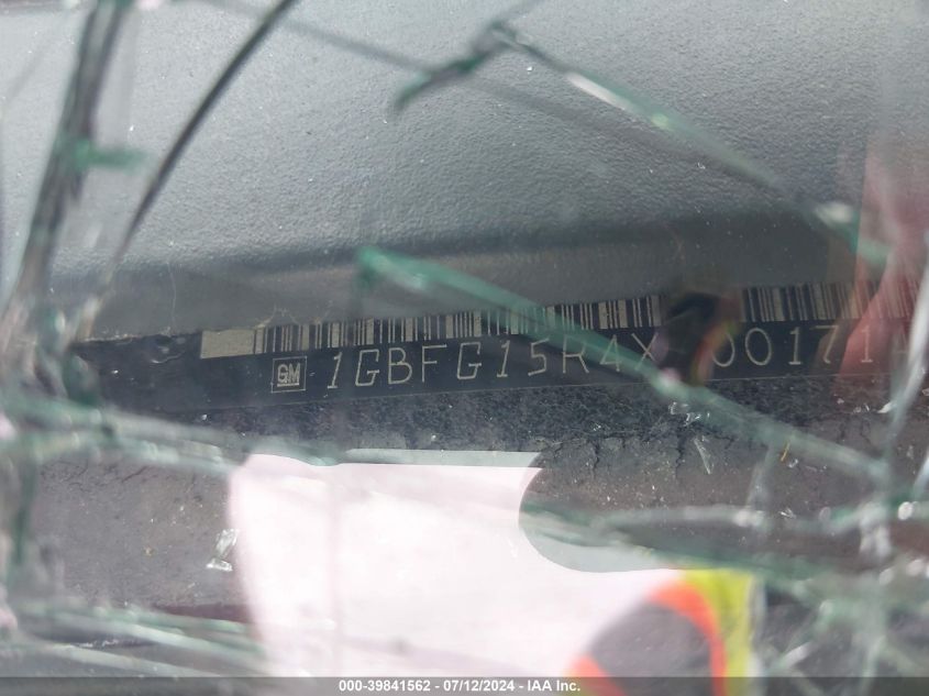 1999 Chevrolet Express VIN: 1GBFG15R4X1001714 Lot: 39841562