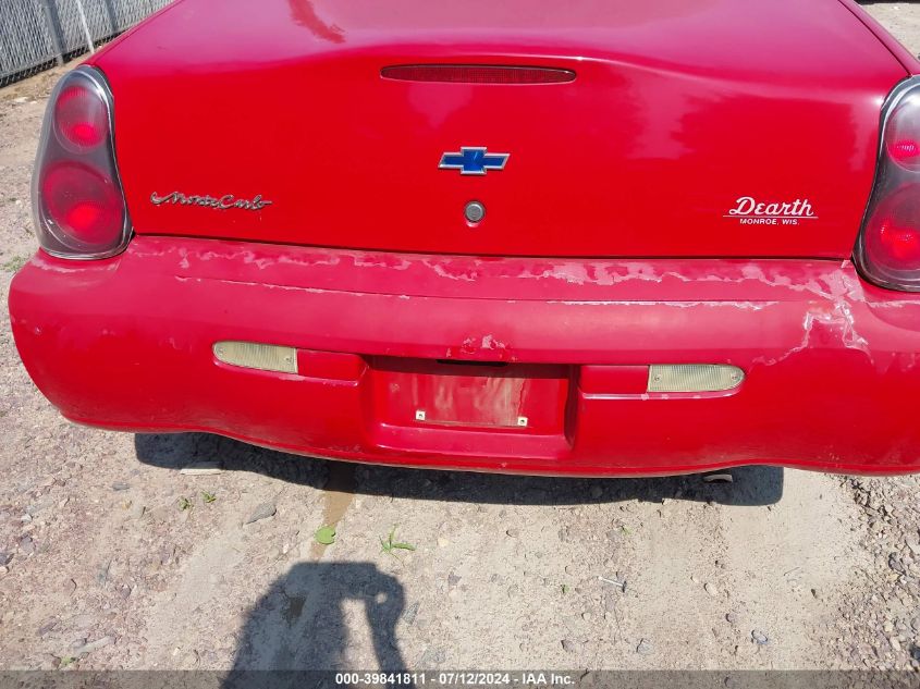 2004 Chevrolet Monte Carlo Ls VIN: 2G1WW12E849344493 Lot: 39841811