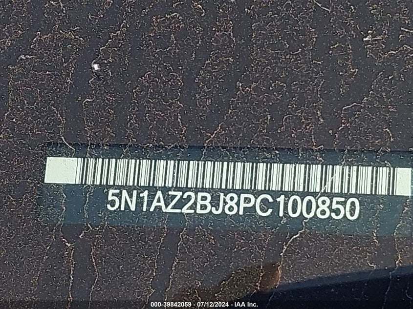 2023 Nissan Murano Sv VIN: 5N1AZ2BJ8PC100850 Lot: 39842059
