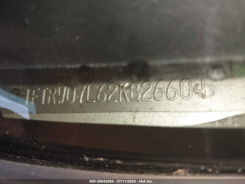 2002 Ford F-150 Lariat/Xlt VIN: 1FTRW07L62KB26604 Lot: 39842094