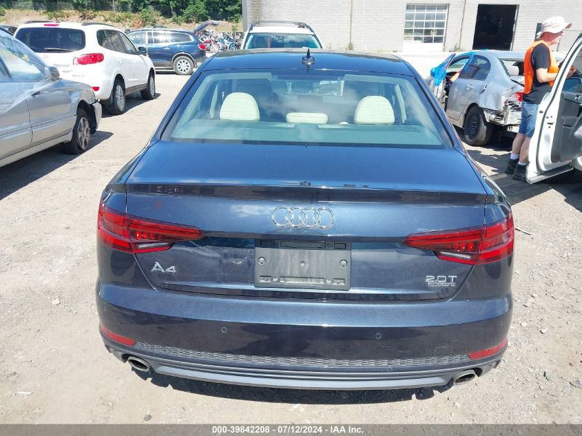 2018 Audi A4 2.0T Premium/2.0T Tech Premium VIN: WAUENAF49JN014472 Lot: 39842208