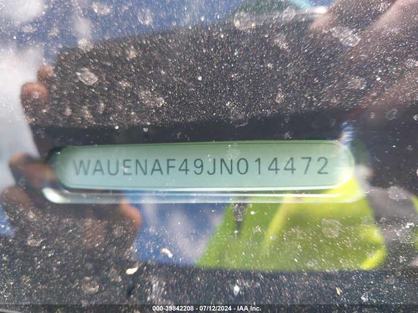 2018 Audi A4 2.0T Premium/2.0T Tech Premium VIN: WAUENAF49JN014472 Lot: 39842208