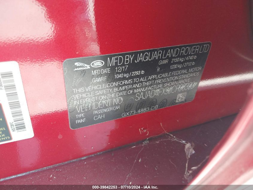 2018 Jaguar Xe 25T Premium VIN: SAJAD4FX5JCP36390 Lot: 39842253