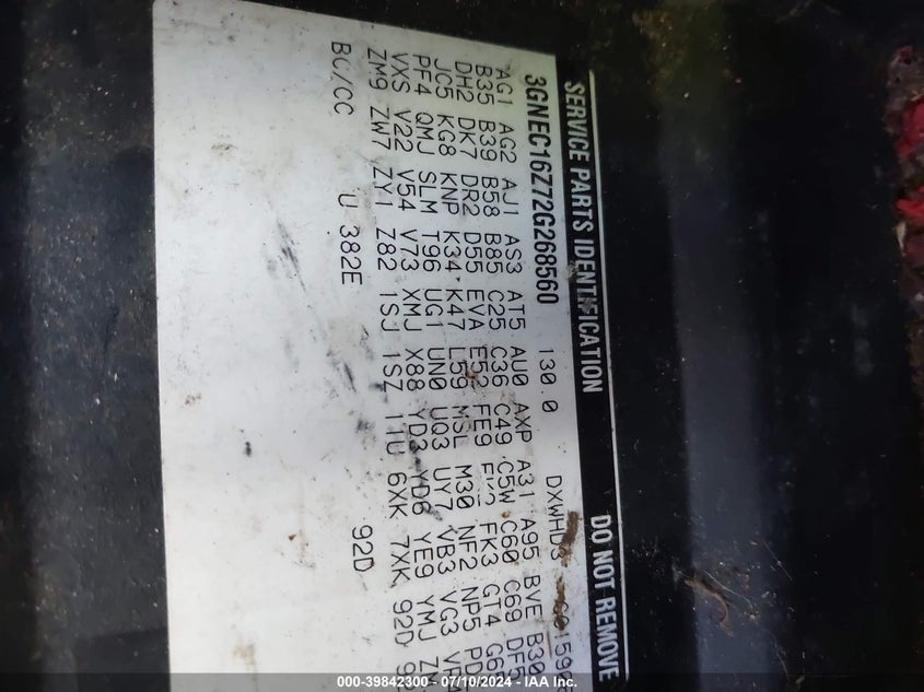 2002 Chevrolet Suburban 1500 Ls VIN: 3GNEC16Z72G268560 Lot: 39842300