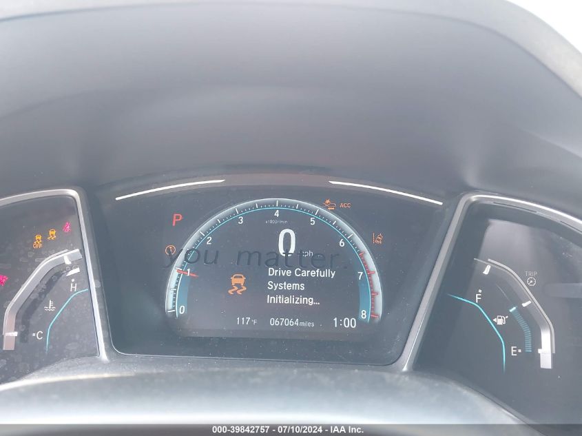 2019 Honda Civic Ex VIN: 2HGFC3B36KH355832 Lot: 39842757