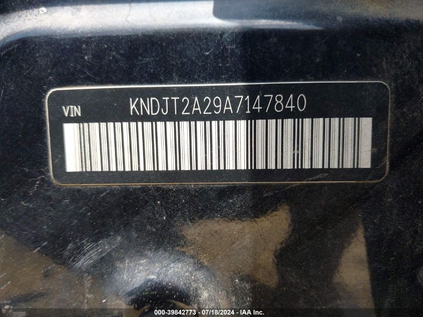 2010 Kia Soul + VIN: KNDJT2A29A7147840 Lot: 39842773