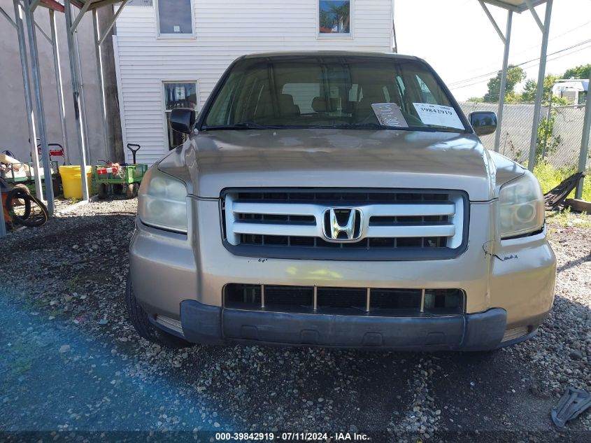 2006 Honda Pilot Lx VIN: 2HKYF18146H551600 Lot: 39842919