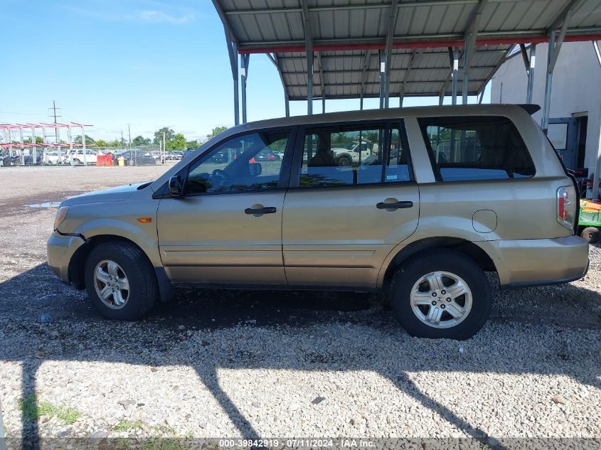 2006 Honda Pilot Lx VIN: 2HKYF18146H551600 Lot: 39842919