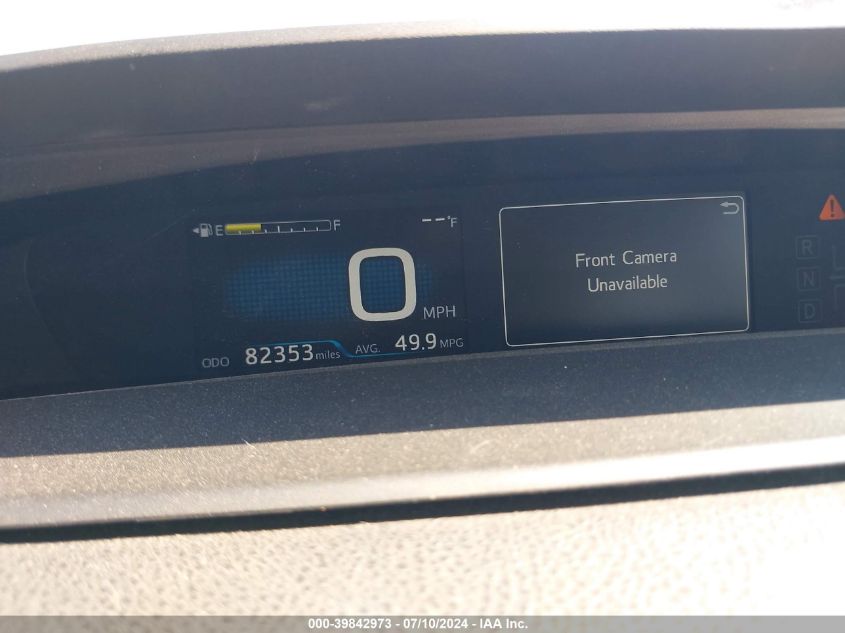 2019 Toyota Prius Le VIN: JTDKARFU2K3099166 Lot: 39842973