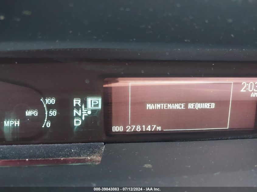 2012 Toyota Prius Two VIN: JTDKN3DU4C5448662 Lot: 39843083