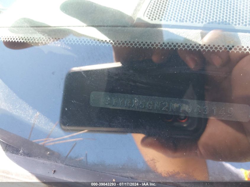 2022 Toyota Tacoma Sr VIN: 3TYRX5GN2NT043149 Lot: 39843293