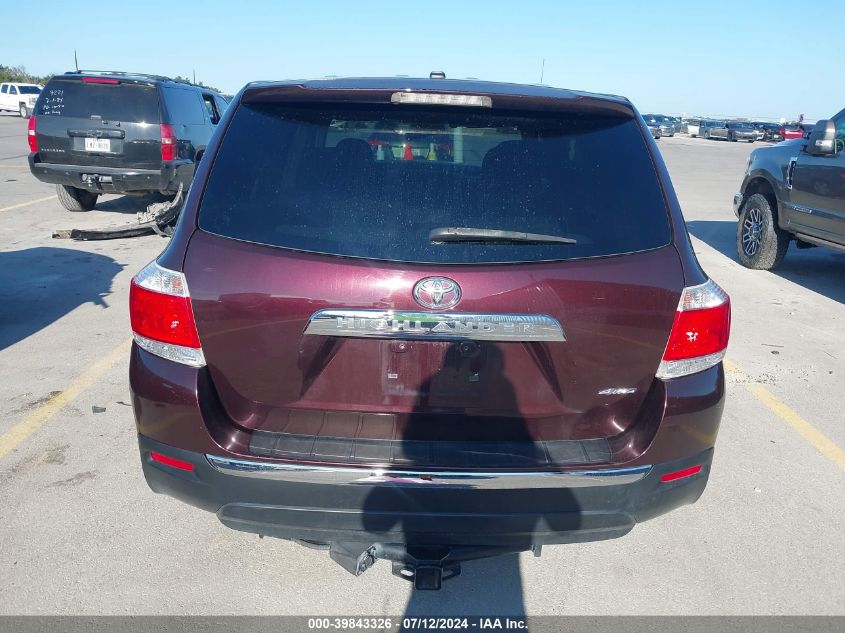 2011 Toyota Highlander Base V6 VIN: 5TDBK3EH2BS080744 Lot: 39843326