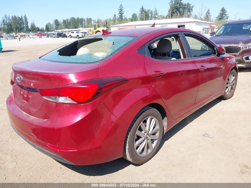 2014 Hyundai Elantra Se VIN: 5NPDH4AE3EH537886 Lot: 39843553