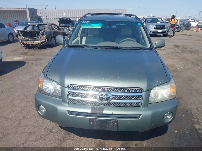 2007 Toyota Highlander Hybrid Limited V6/V6 VIN: JTEDW21A870018187 Lot: 39843584