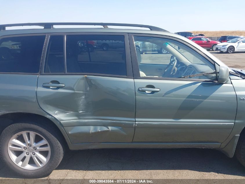 2007 Toyota Highlander Hybrid Limited V6/V6 VIN: JTEDW21A870018187 Lot: 39843584