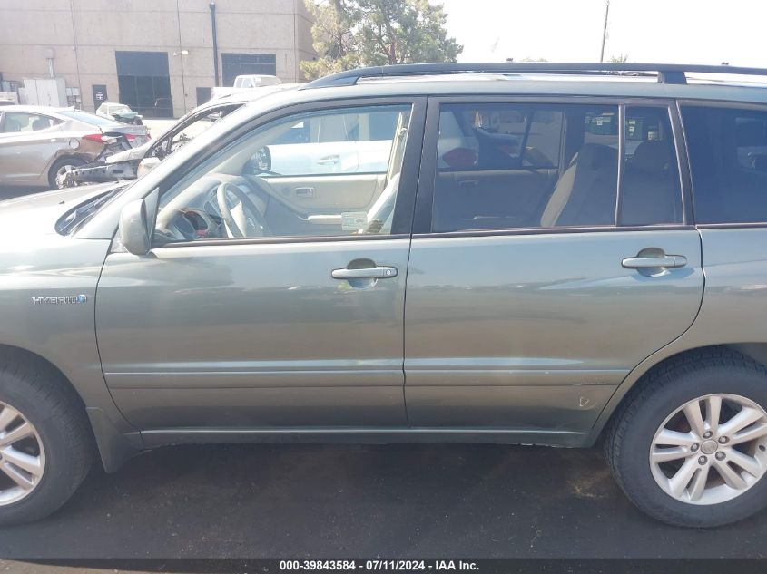 2007 Toyota Highlander Hybrid Limited V6/V6 VIN: JTEDW21A870018187 Lot: 39843584