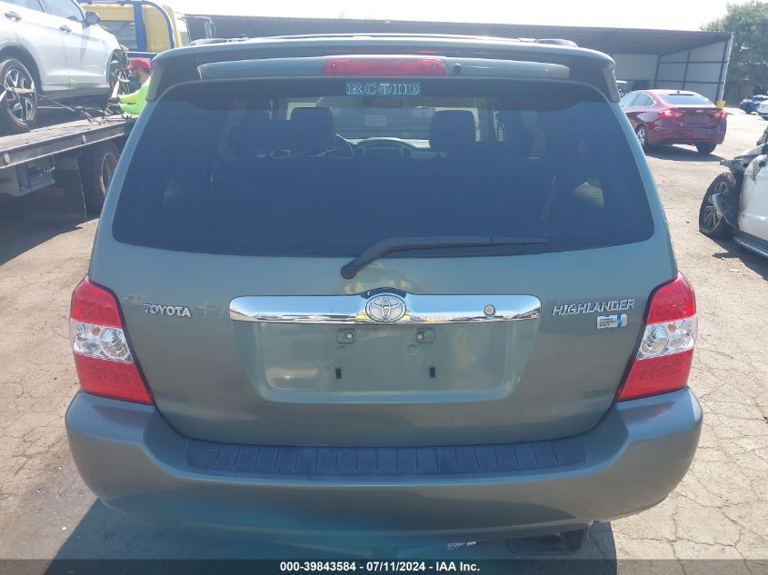 2007 Toyota Highlander Hybrid Limited V6/V6 VIN: JTEDW21A870018187 Lot: 39843584