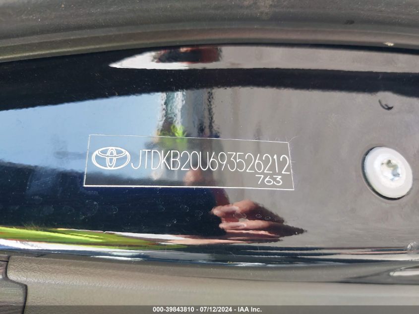 2009 Toyota Prius VIN: JTDKB20U693526212 Lot: 39843810